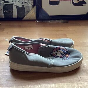 OshKosh B'gosh Kids Unicorn Slip-On Sneakers - Gray and Pink